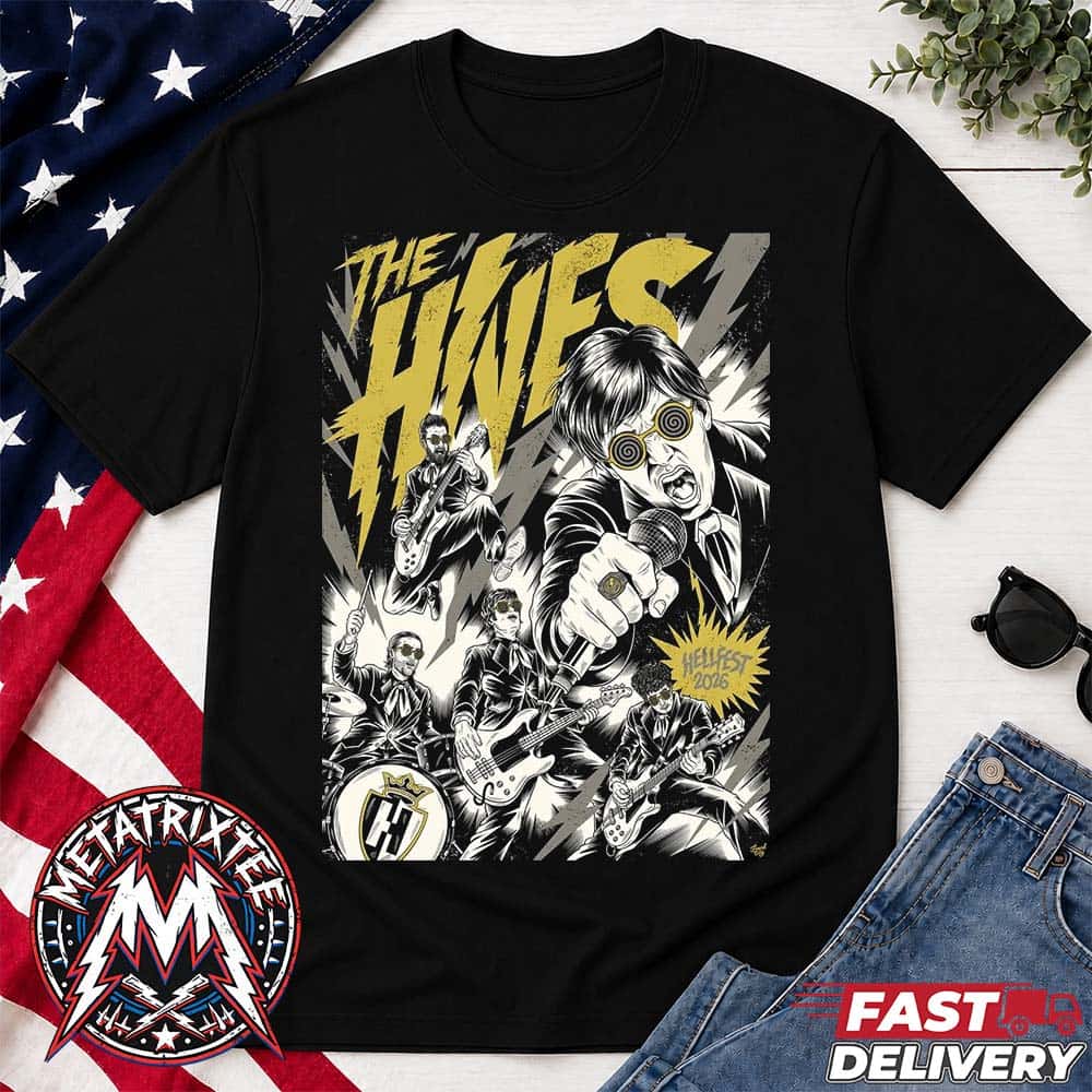 The Hives x Hellfest Open Air Festival 2026 Poster By FREAK CITY In Clisson France On June 21 2026 Unisex T-Shirt The Hives x Hellfest Open Air Festival 2026 Poster By FREAK CITY In Clisson France On June 21 2026 Unisex T-Shirt