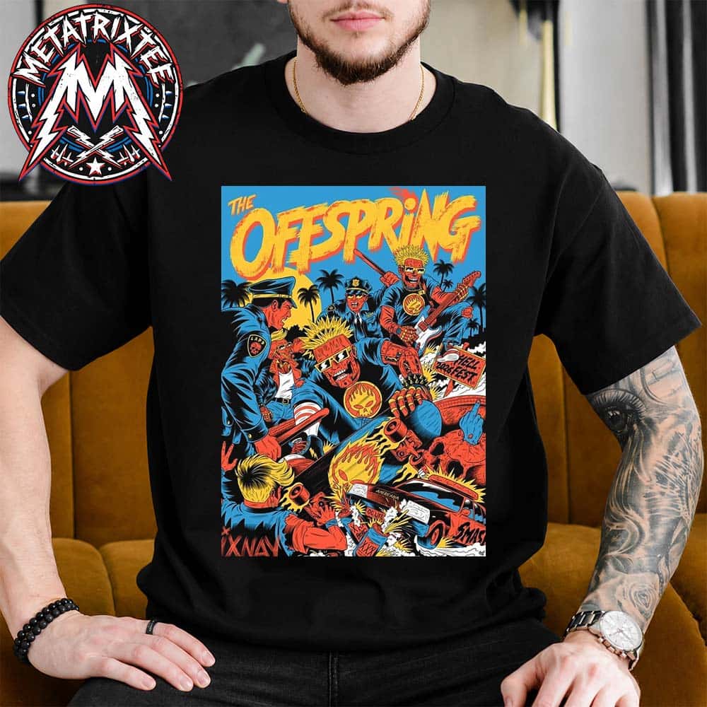 The Offspring x Hellfest Open Air Festival 2026 Poster By FREAK CITY In Clisson France On June 21 2026 Black T-Shirt The Offspring x Hellfest Open Air Festival 2026 Poster By FREAK CITY In Clisson France On June 21 2026 Black T-Shirt
