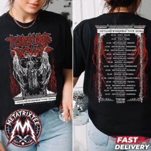 Torture Squad Devilish European Tour 2026 Merch Tee By Bruno Munayer Two Sided Black T-Shirt