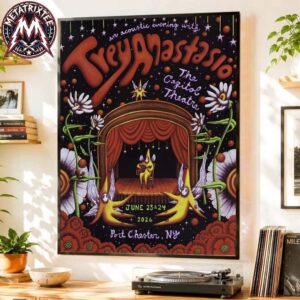 Trey Anastasio Port Chester NY Show Tonight Poster By Hannah Bunzey At The The Capitol Theatre On June 23 And 24 2026 Poster Canvas
