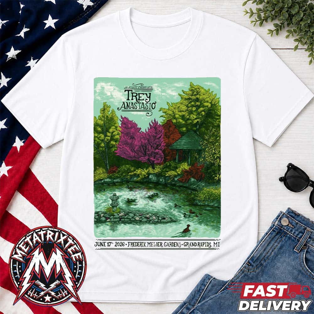 Trey Anastasio Poster Tonight In Grand Rapids Michigan By stephanie ellis At Frederik Meijer Gardens Amphitheater On June 17 2026 Short T-Shirt Trey Anastasio Poster Tonight In Grand Rapids Michigan By stephanie ellis At Frederik Meijer Gardens Amphitheater On June 17 2026 Short T-Shirt