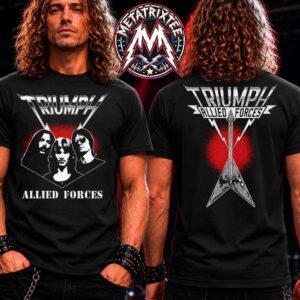 Triumph Faces T Allied Forces Tee For 50th Anniversary North America Rock And Roll Machine Reloaded 2026 T-Shirt