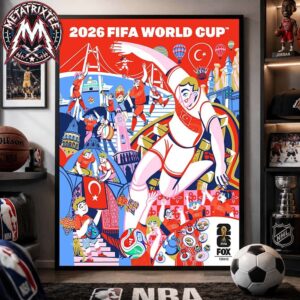Turkiye x FIFA World Cup 2026 Poster By Eda Cagil Caglarirmak Inspired By The Countrywide Celebrations Around Soccer Poster Canvas