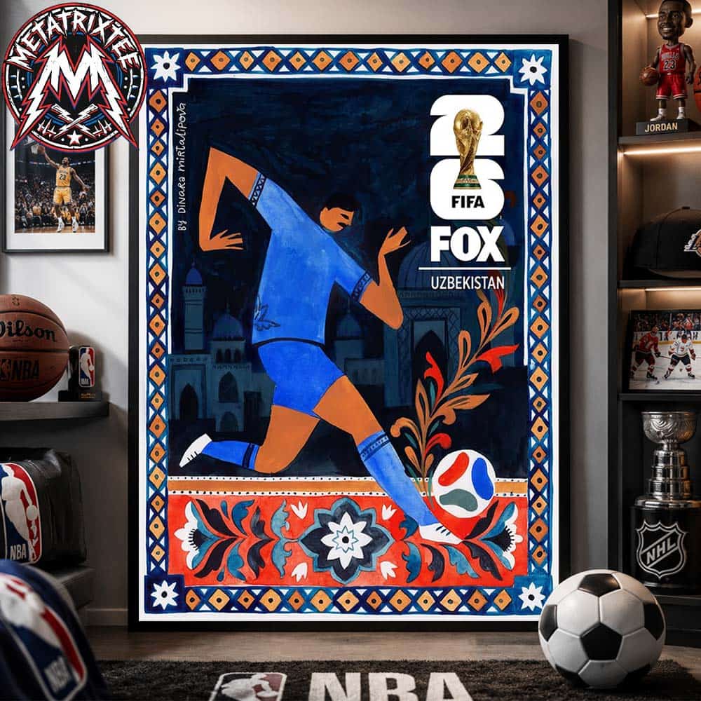 Uzbekistan x FIFA World Cup 2026 Poster By Dinara Mirtalipova Reflects The Decorative Traditions And Architectural Heritage Of Uzbekistan Poster Canvas Uzbekistan x FIFA World Cup 2026 Poster By Dinara Mirtalipova Reflects The Decorative Traditions And Architectural Heritage Of Uzbekistan Poster Canvas