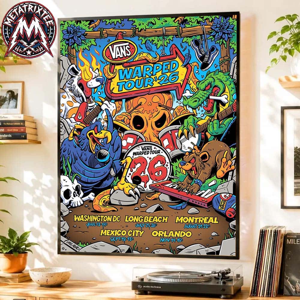 Vans Warped Tour 2026 Poster Dates List For Washington DC On June 13-14 To Orlando FL On November 14-15 Poster Canvas Vans Warped Tour 2026 Poster Dates List For Washington DC On June 13-14 To Orlando FL On November 14-15 Poster Canvas