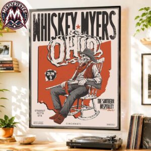 Whiskey Myers Tonight In Cincinnati OH Poster At Riverbend Music Center On June 9 The Southern Hospitality Tour 2026 Poster Canvas