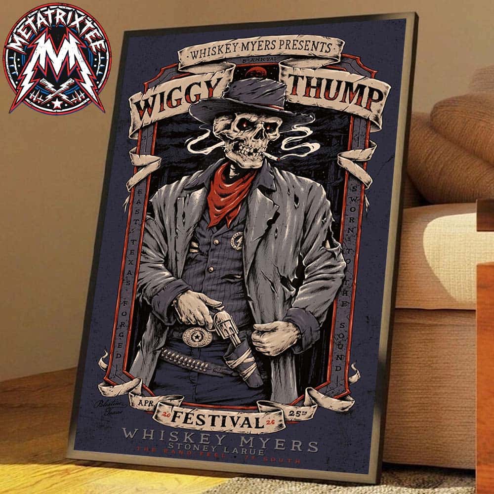 Whiskey Myers Wiggy Thump Festival 2026 Poster Tonight In Palestine Texas At Anderson County Youth Livestock Arena Poster Canvas Whiskey Myers Wiggy Thump Festival 2026 Poster Tonight In Palestine Texas At Anderson County Youth Livestock Arena Poster Canvas