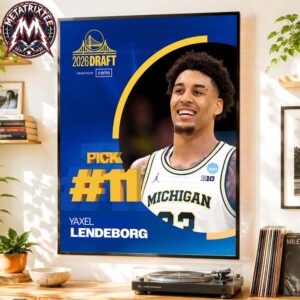 Yaxel Lendeborg Welcome To The Golden State Warriors With Round 1 Pick 11 In 2026 NBA Draft High-Quality Poster Canvas