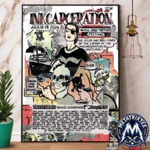 2026 Inkcarceration Music And Tattoo Festival Poster At The Historic Ohio State Reformatory In Mansfield Ohio On July 17–19 2026 Gallery-Style Poster Canvas