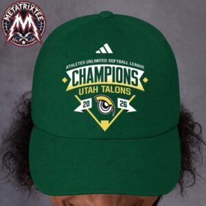 2026 Talons Adidas Champions Tee Congrats Utah Talons Win Second Straight AUSL Championship Green Hat Cap