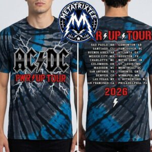 ACDC Lightning Tie Dye Merch Tee For PWR UP North America 2026 Tour All Over Print Shirt