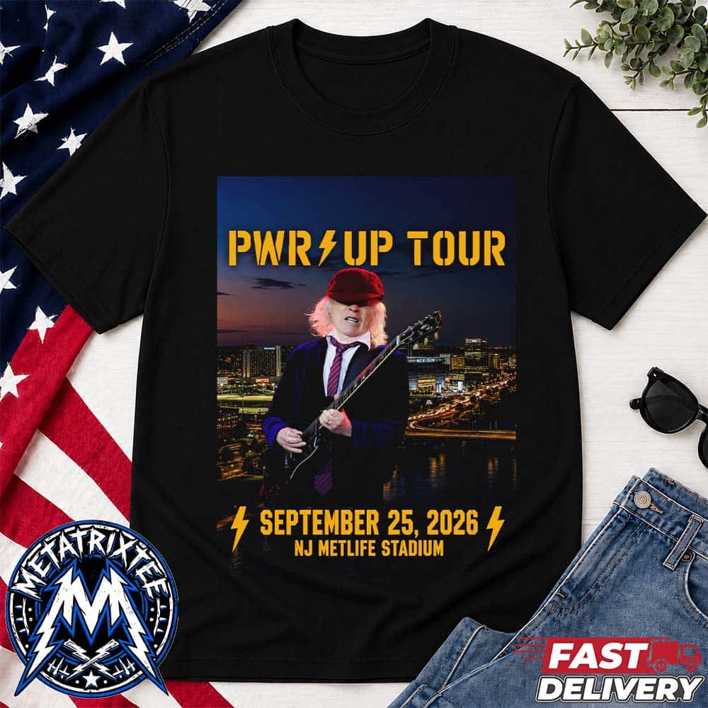 ACDC Merch Tee For PWR UP Tour At MetLife Stadium In East Rutherford New Jersey September 25 2026 Black T-Shirt ACDC Merch Tee For PWR UP Tour At MetLife Stadium In East Rutherford New Jersey September 25 2026 Black T-Shirt