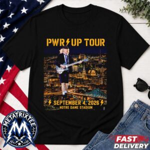 ACDC Show PWR UP Tour Poster On September 4 2026 Notre Dame Stadium Notre Dame IN Premium T-Shirt