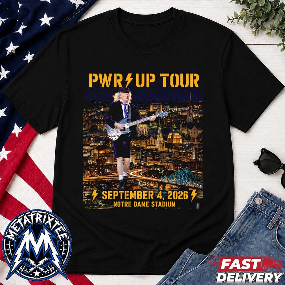 ACDC Show PWR UP Tour Poster On September 4 2026 Notre Dame Stadium Notre Dame IN Premium T-Shirt ACDC Show PWR UP Tour Poster On September 4 2026 Notre Dame Stadium Notre Dame IN Premium T-Shirt