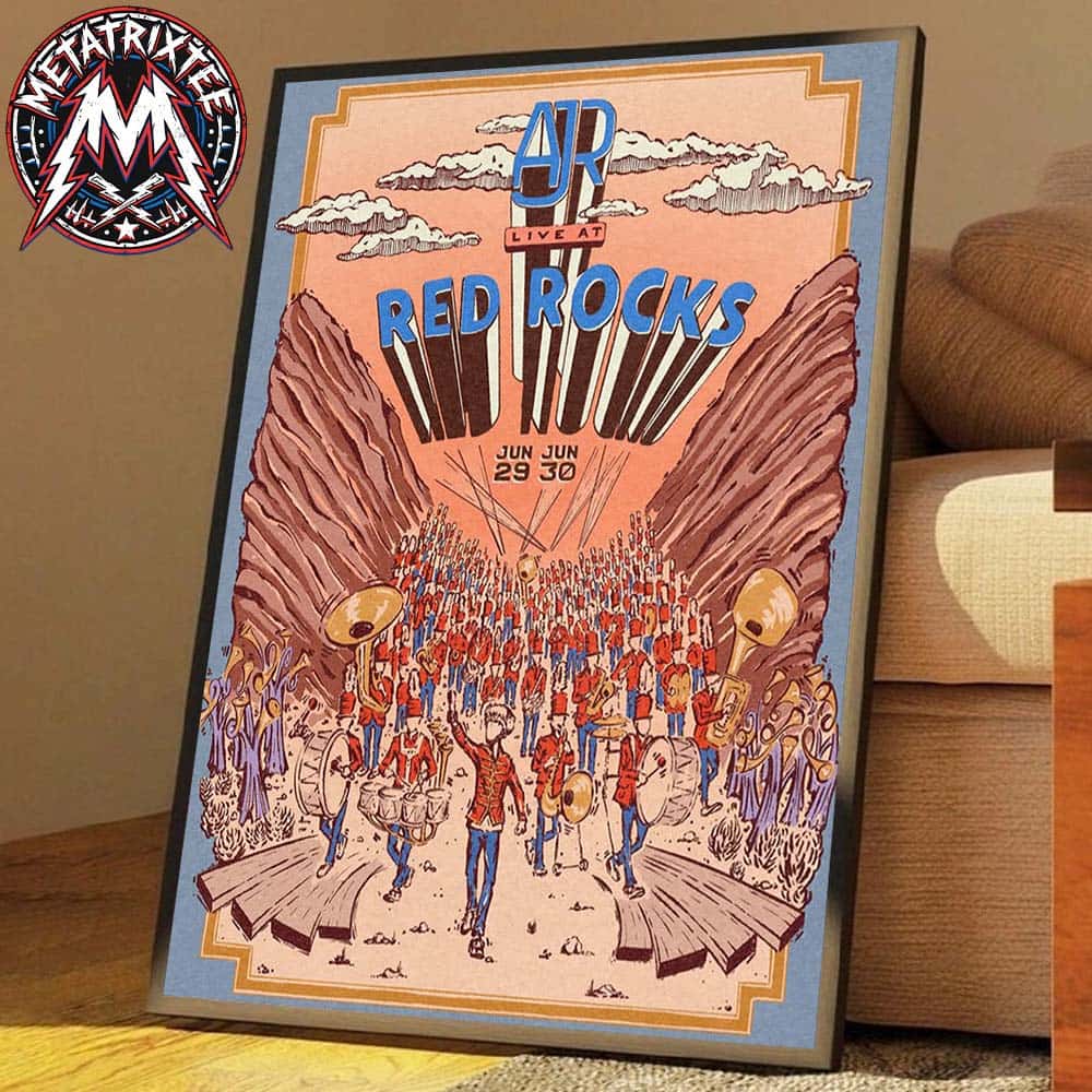 AJR Red Rocks Amphitheatre 2026 Two Nights Poster For Morrison Colorado On June 29 And June 30 2026 Poster Canvas AJR Red Rocks Amphitheatre 2026 Two Nights Poster For Morrison Colorado On June 29 And June 30 2026 Poster Canvas