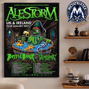 Alestorm UK And Ireland Tour In January 2027 Cities List Start In Cardiff On Jan 14 To London On Jun 30 Durable Poster Canvas