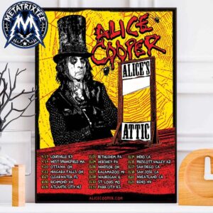 Alice Cooper Alice’s Attic Fall Tour 2026 Dates List Start September 17 to Nonember 21 2026 Professional Poster Canvas