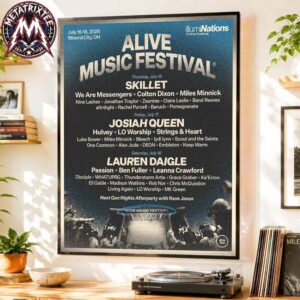 Alive Music Festival 2026 Poster Full Lineup For Mineral City Ohio On July 16–18 2026 At Atwood Lake Park Premium Poster Canvas
