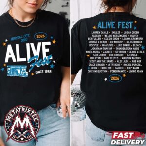 Alive Music Festival 2026 Tee For Mineral City Ohio On July 16–18 2026 At Atwood Lake Park Two Sided Black T-Shirt