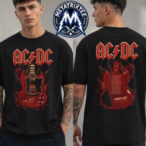 Angus Guitar Double Sided Tee For ACDC PWR UP North America 2026 Tour Short T-Shirt