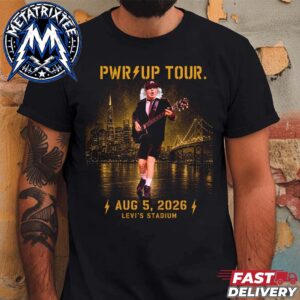 At Levi Stadium 2026 ACDC Show Poster For Power Up Tour In Santa Clara California On August 5 2026 Short Black T-Shirt