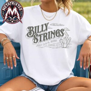 Billy Strings Online Exclusive Boxy Tee with Dates For Austin Summer 2026 On July 2 And 4 White Short T-Shirt