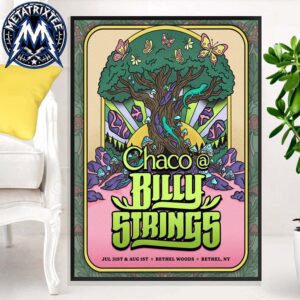 Billy Strings Two-Night Stand Poster At The Bethel Woods Center For The Arts In Bethel NY On July 31 And August 1 2026 Professional Poster Canvas