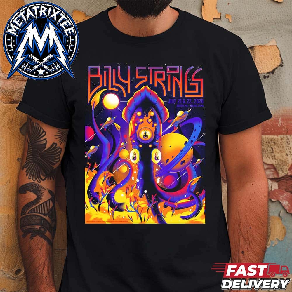 Billy Strings Two-Night Stand Tour Poster By Arno Kiss At The Agganis Arena In Boston MA On July 21 And 22 2026 Vintage T-Shirt Billy Strings Two-Night Stand Tour Poster By Arno Kiss At The Agganis Arena In Boston MA On July 21 And 22 2026 Vintage T-Shirt