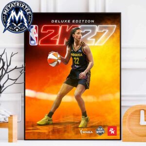Caitlin Clark Team Indiana Fever NBA 2K27 Deluxe Edition Cover Athlete Gallery-Style Poster Canvas
