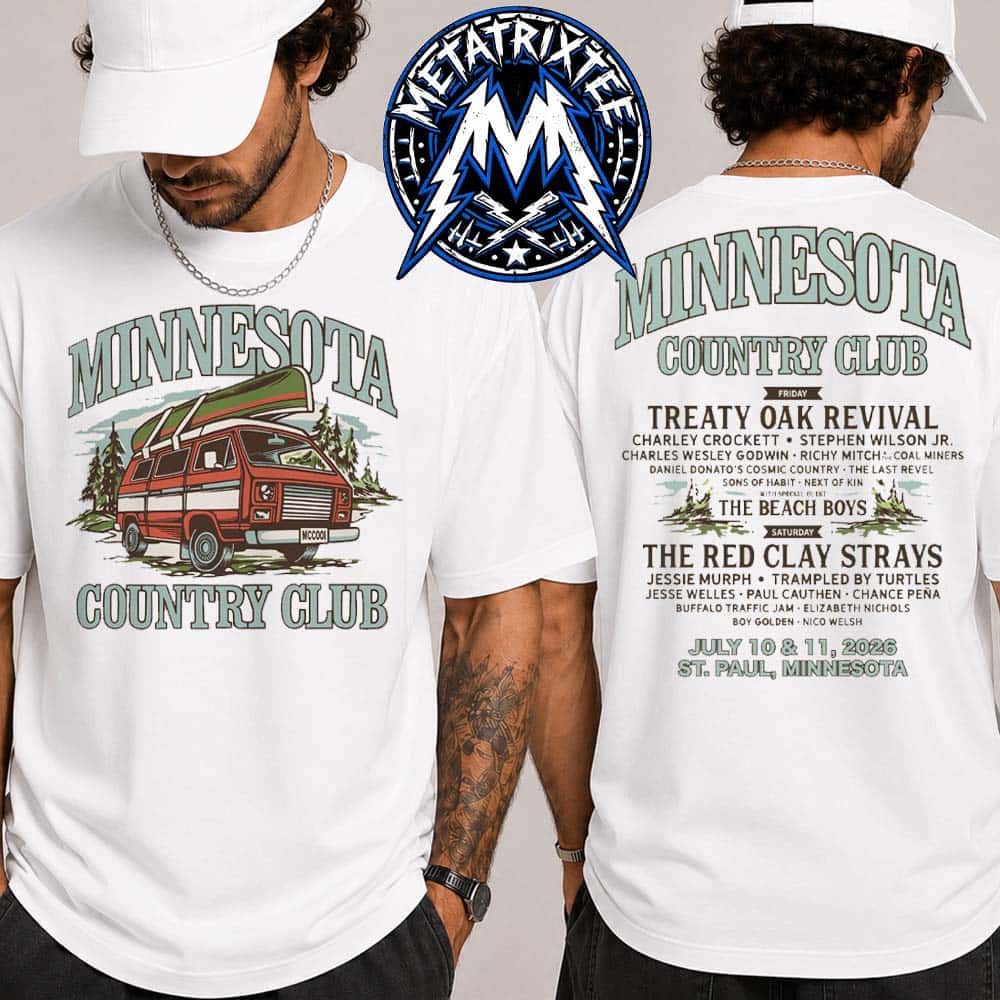 Camper Van Lineup Tee Minnesota Country Club Festival 2026 At Harriet Island Regional Park In St Paul MN July 10-11 2026 White Short T-Shirt Camper Van Lineup Tee Minnesota Country Club Festival 2026 At Harriet Island Regional Park In St Paul MN July 10-11 2026 White Short T-Shirt
