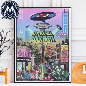 Capitol Hill Block Party 2026 Seattle Washington Poster For August 7-9 At Pike Street and 10th Avenue High-Quality Poster Canvas