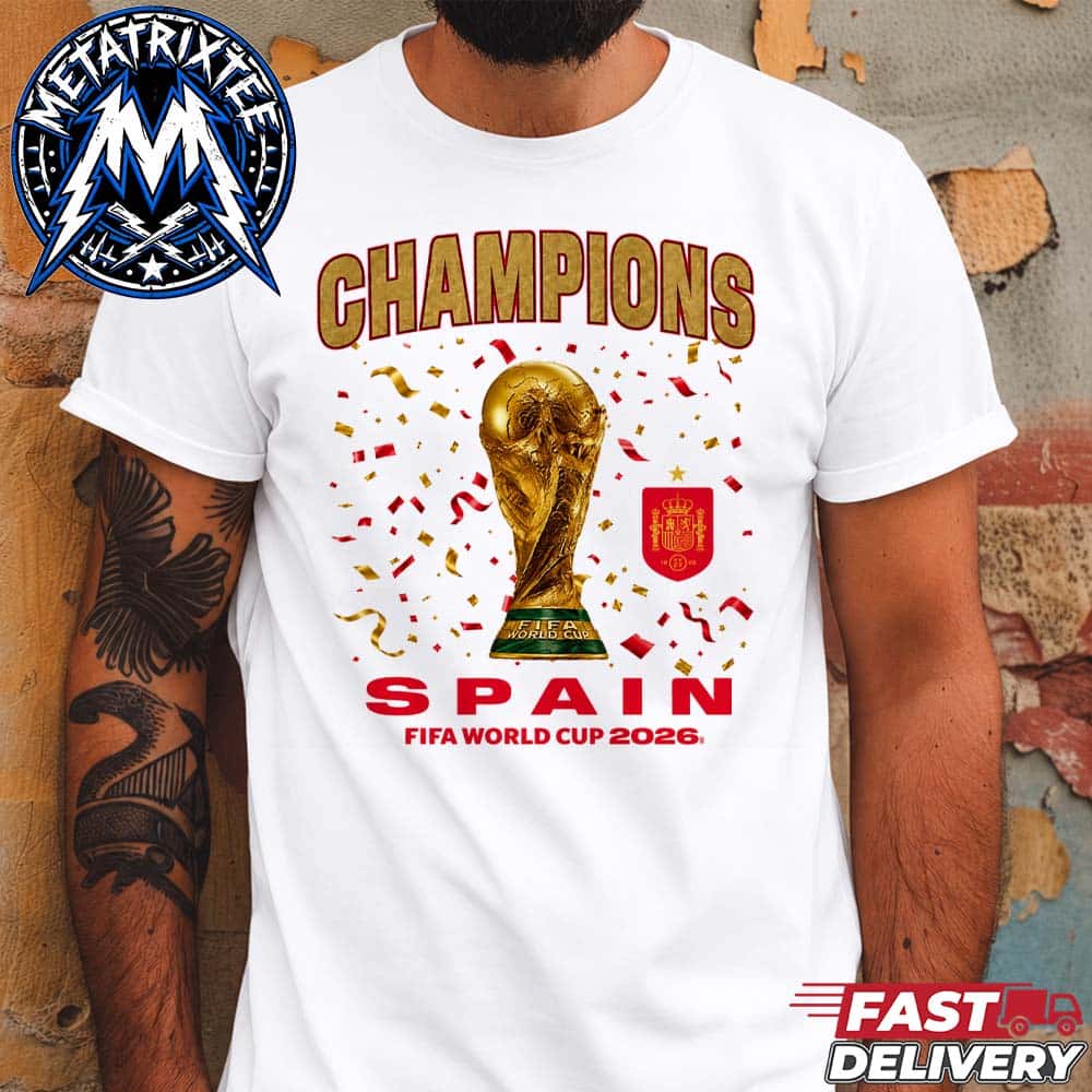 Celebrate Spain’s Football FIFA World Cup 2026 Triumph Official Champions White T-Shirt Celebrate Spain’s Football FIFA World Cup 2026 Triumph Official Champions White T-Shirt