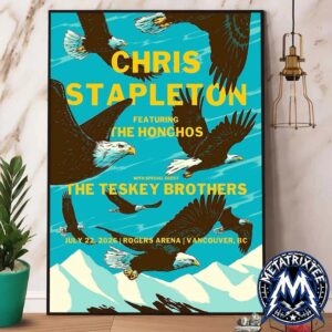Chris Stapleton Poster For All-American Road Show 2026 At Rogers Arena In Vancouver BC On July 22 2026 Premium Poster Canvas