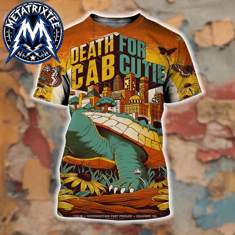 Columbia MD Death Cab For Cutie Poster Tour At The Merriweather Post Pavilion On July 21 2026 All Over Print Shirt Columbia MD Death Cab For Cutie Poster Tour At The Merriweather Post Pavilion On July 21 2026 All Over Print Shirt