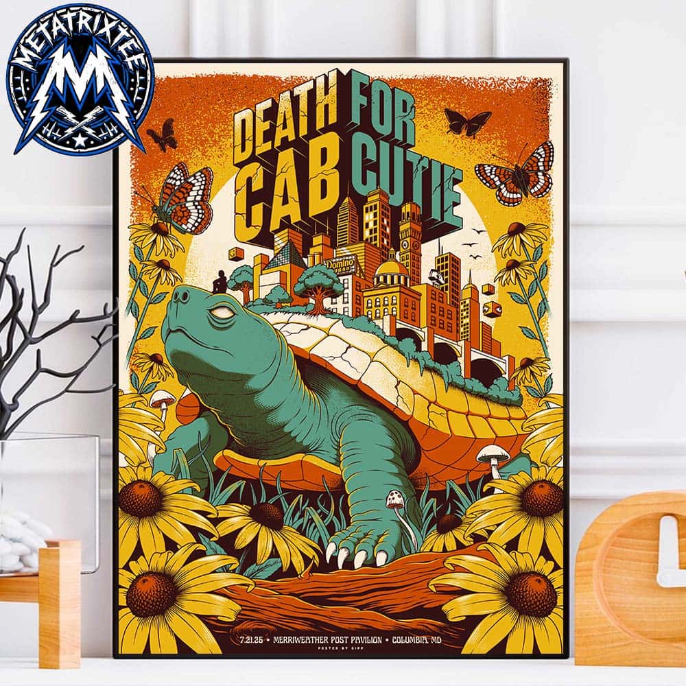 Columbia MD Death Cab For Cutie Poster Tour At The Merriweather Post Pavilion On July 21 2026 Premium Poster Canvas Columbia MD Death Cab For Cutie Poster Tour At The Merriweather Post Pavilion On July 21 2026 Premium Poster Canvas