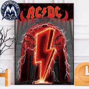 Columbus PWR UP Tour 2026 Concert Poster For ACDC In Ohio At Ohio Stadium On July 15 2026 High-Quality Poster Canvas