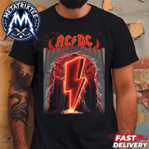 Columbus PWR UP Tour 2026 Concert Poster For ACDC In Ohio At Ohio Stadium On July 15 2026 Short Black T-Shirt