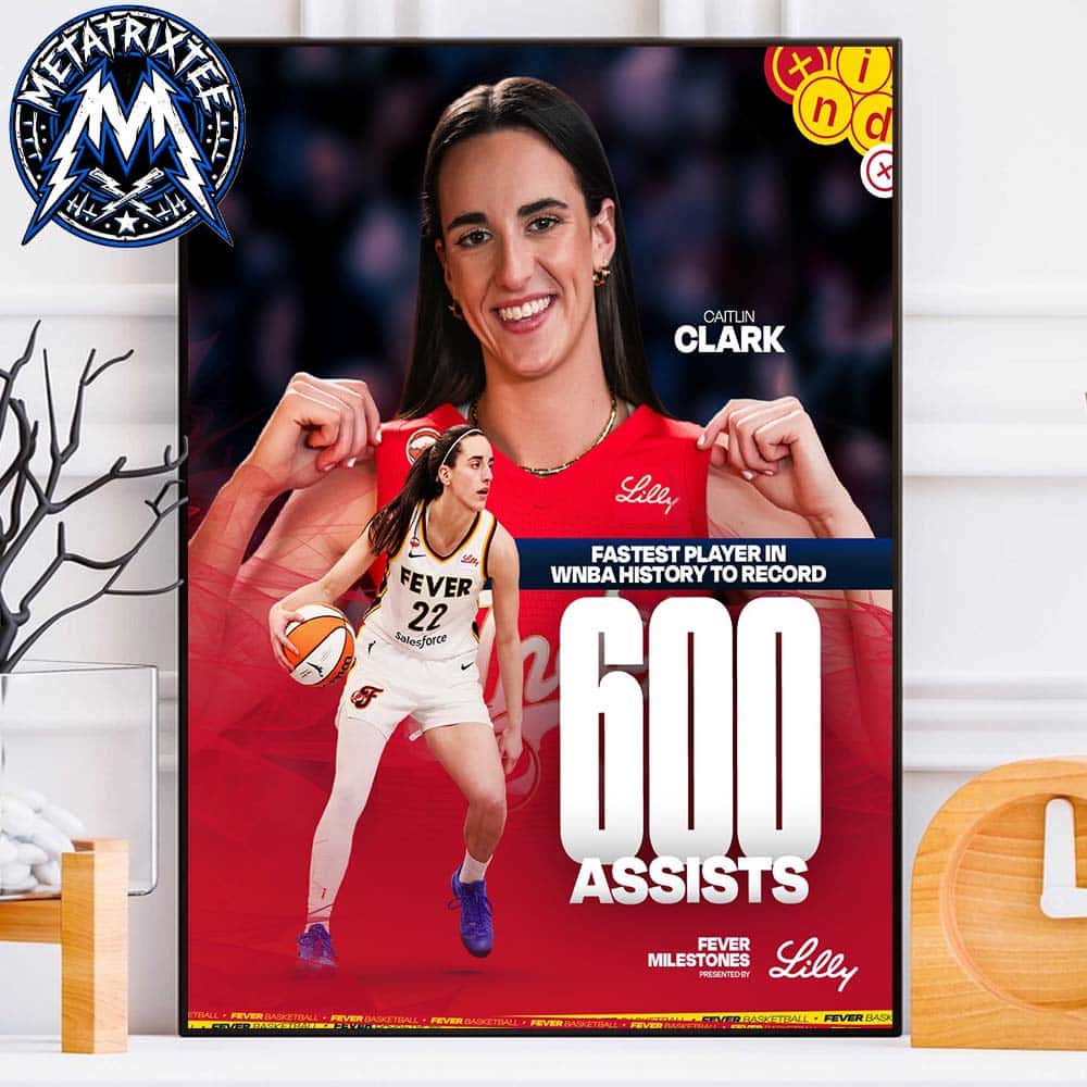 Congrats Caitlin Clark To The Fastest Player WNBA History Reach 600 Assists In Only 72 Games High-Quality Poster Canvas Congrats Caitlin Clark To The Fastest Player WNBA History Reach 600 Assists In Only 72 Games High-Quality Poster Canvas
