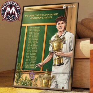 Congrats Jannik Sinner Won The 2026 Wimbledon Gentlemen’s Singles Championship Poster Canvas
