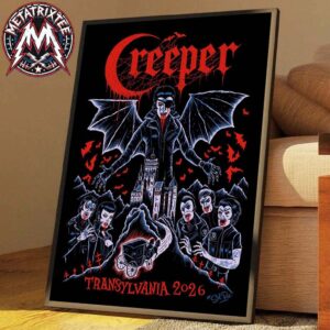 Creeper x Rockstadt Extreme Fest 2026 Poster By Sol Rac For Transylvania Romania On July 27 2026 Poster Canvas