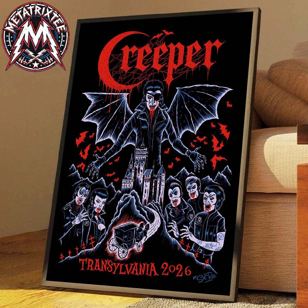Creeper x Rockstadt Extreme Fest 2026 Poster By Sol Rac For Transylvania Romania On July 27 2026 Poster Canvas Creeper x Rockstadt Extreme Fest 2026 Poster By Sol Rac For Transylvania Romania On July 27 2026 Poster Canvas