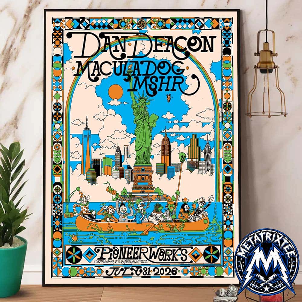 Dan Deacon And Macula Dog With MSHR Poster Show At Pioneer Works In Brooklyn New York On July 31 2026 Poster Canvas Dan Deacon And Macula Dog With MSHR Poster Show At Pioneer Works In Brooklyn New York On July 31 2026 Poster Canvas