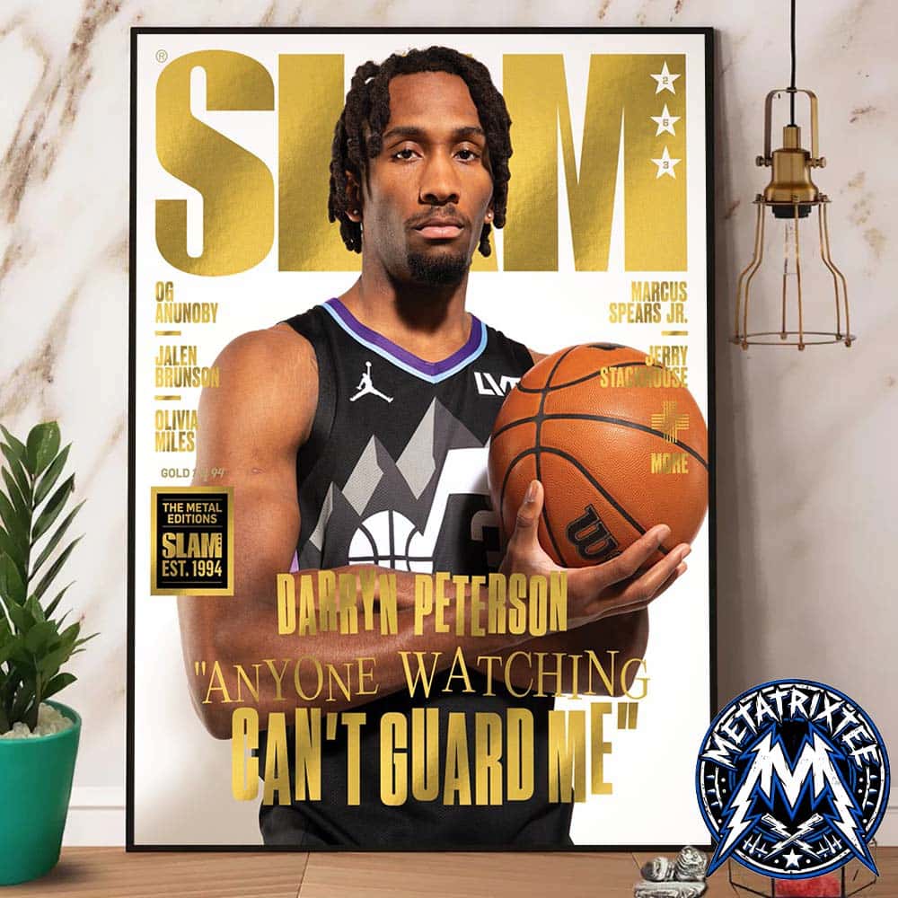 Darryn Peterson NBA Utah Jazz Magazine SLAM 263 Gold Metal Edition Anyone Watching Can’t Guara Me Gallery-Style Poster Canvas Darryn Peterson NBA Utah Jazz Magazine SLAM 263 Gold Metal Edition Anyone Watching Can’t Guara Me Gallery-Style Poster Canvas