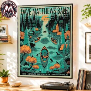 Dave Matthews Band Live Concert At The Acrisure Amphitheater Poster For Grand Rapids Michigan On July 7 2026 Summer Tour Poster Canvas