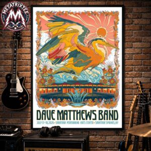 Dave Matthews Band Two-Night Poster For Albany Med Health System at SPAC In Saratoga Springs NY On July 17 And 18 2026 Poster Canvas