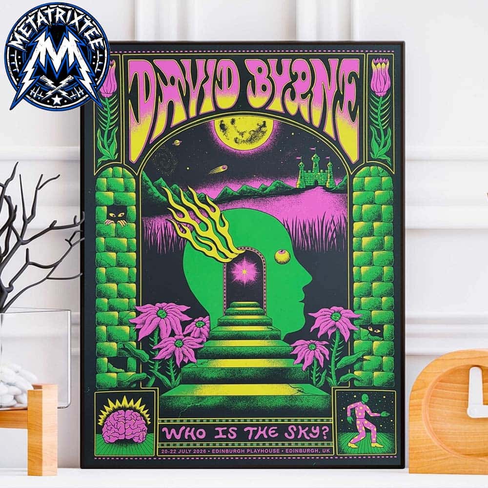 David Byrne Three-Night Show Poster At The Edinburgh Playhouse In Edinburgh UK From July 20 Through July 22 2026 Gallery-Style Poster Canvas David Byrne Three-Night Show Poster At The Edinburgh Playhouse In Edinburgh UK From July 20 Through July 22 2026 Gallery-Style Poster Canvas