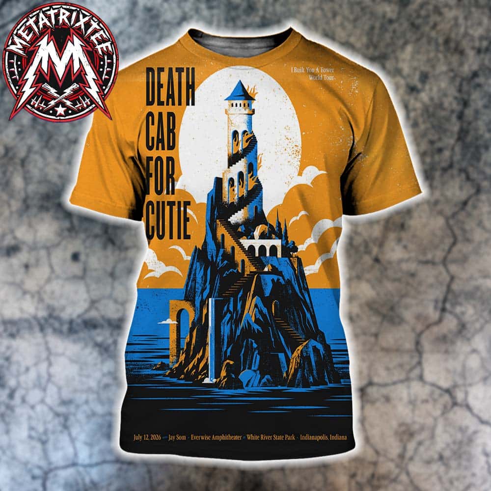 Death Cab For Cutie Poster Concert At Everwise Amphitheater At White River State Park In Indianapolis On July 12 2026 All Over Print Shirt Death Cab For Cutie Poster Concert At Everwise Amphitheater At White River State Park In Indianapolis On July 12 2026 All Over Print Shirt