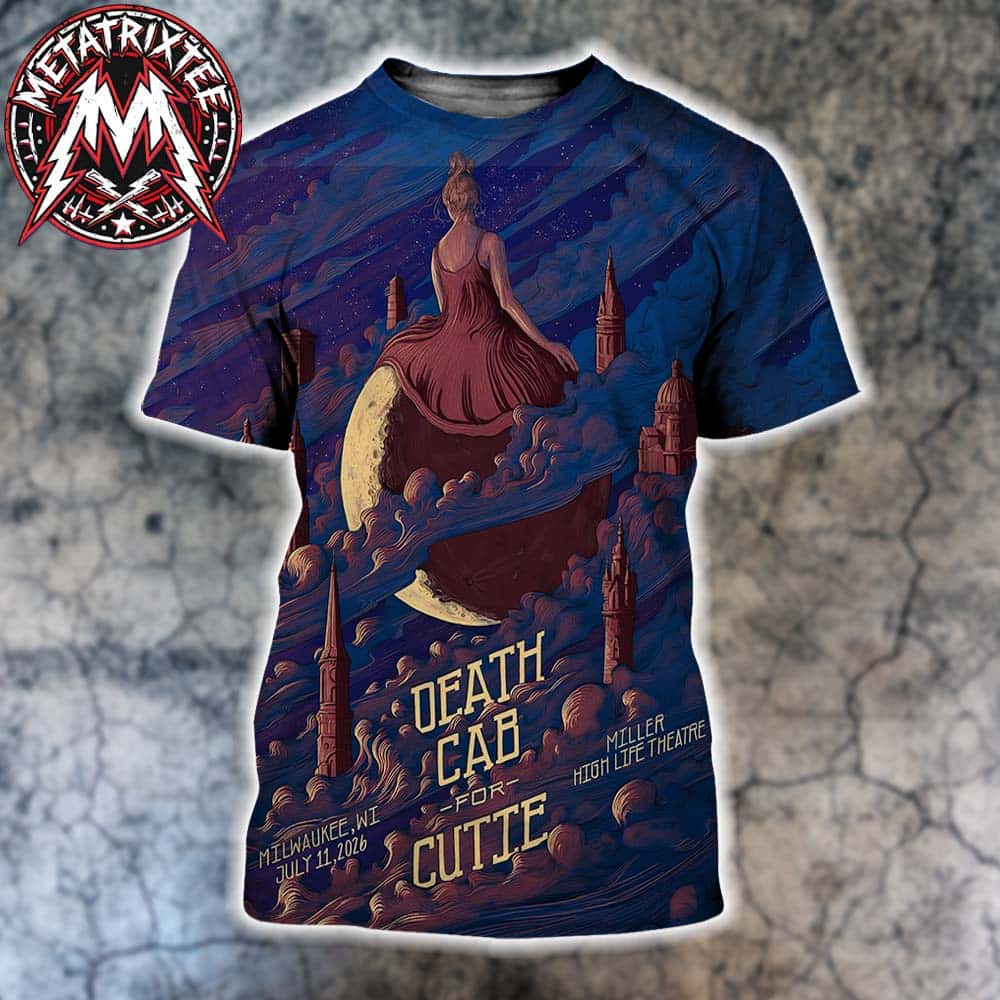 Death Cab For Cutie Poster Concert At Miller High Life Theatre In Milwaukee WI July 11th 2026 All Over Print Shirt Death Cab For Cutie Poster Concert At Miller High Life Theatre In Milwaukee WI July 11th 2026 All Over Print Shirt