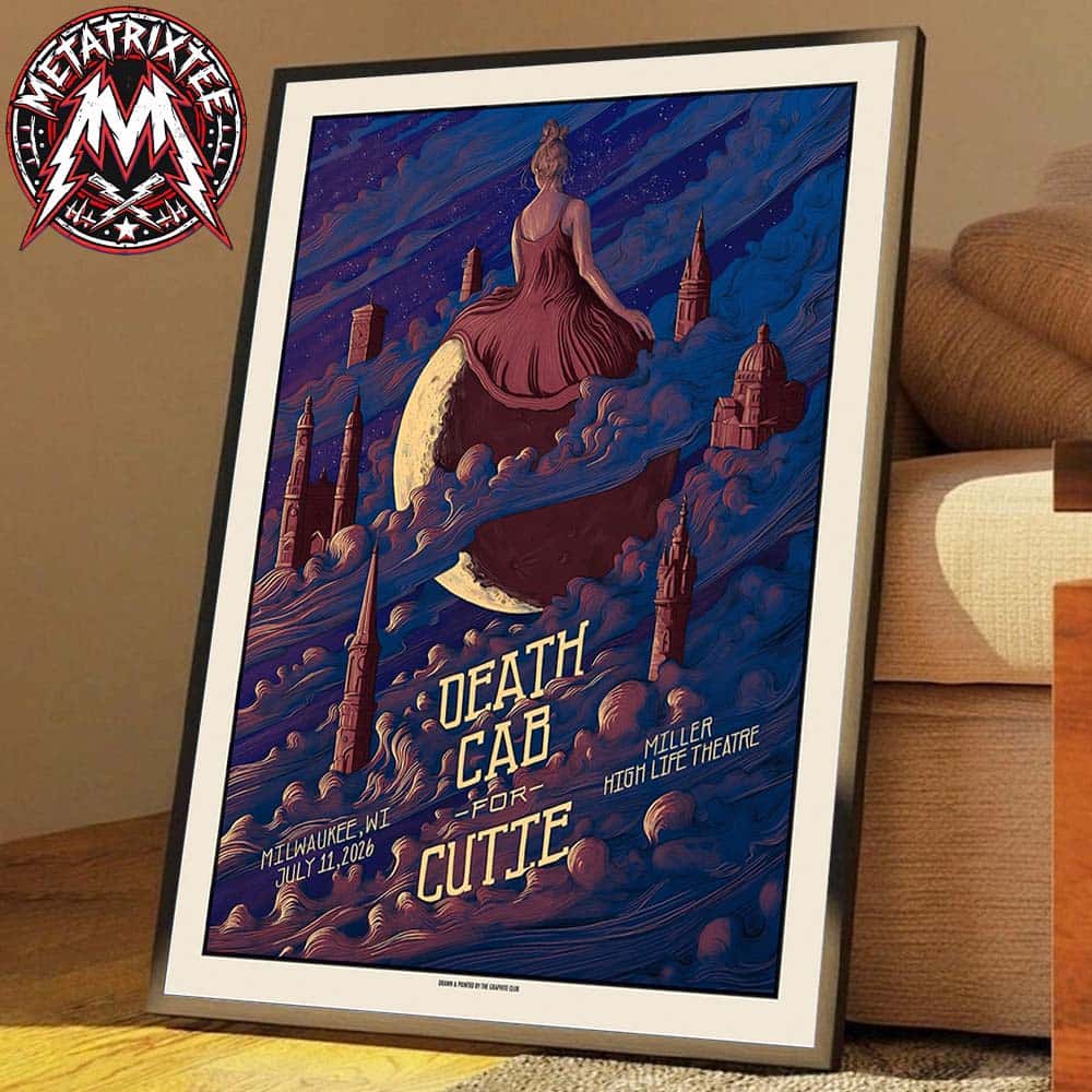Death Cab For Cutie Poster Concert At Miller High Life Theatre In Milwaukee WI July 11th 2026 High-Quality Poster Canvas Death Cab For Cutie Poster Concert At Miller High Life Theatre In Milwaukee WI July 11th 2026 High-Quality Poster Canvas
