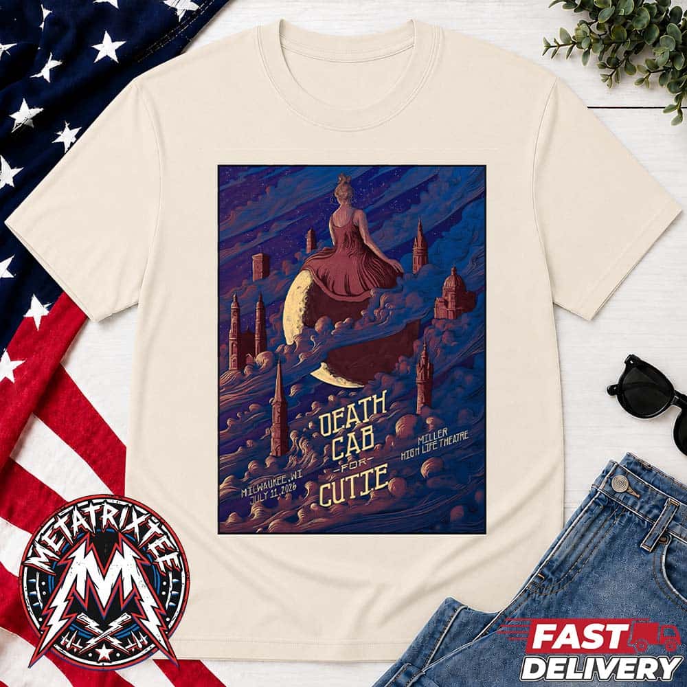 Death Cab For Cutie Poster Concert At Miller High Life Theatre In Milwaukee WI July 11th 2026 Premium T-Shirt Death Cab For Cutie Poster Concert At Miller High Life Theatre In Milwaukee WI July 11th 2026 Premium T-Shirt